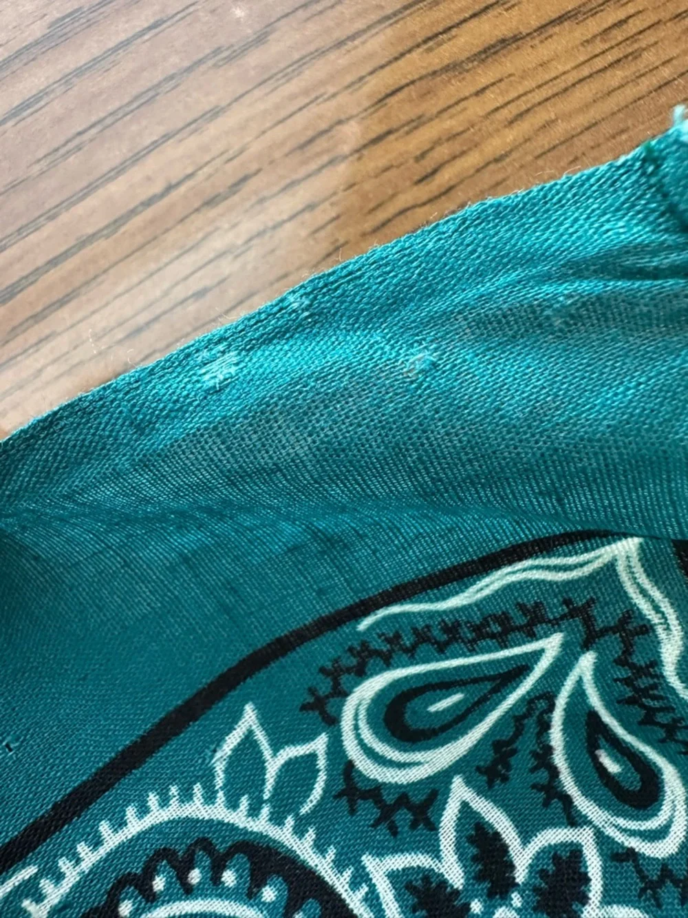 Bundle (2) Vintage RN 13962 Bandanas - Red Floral & Teal Paisley - Made in USA